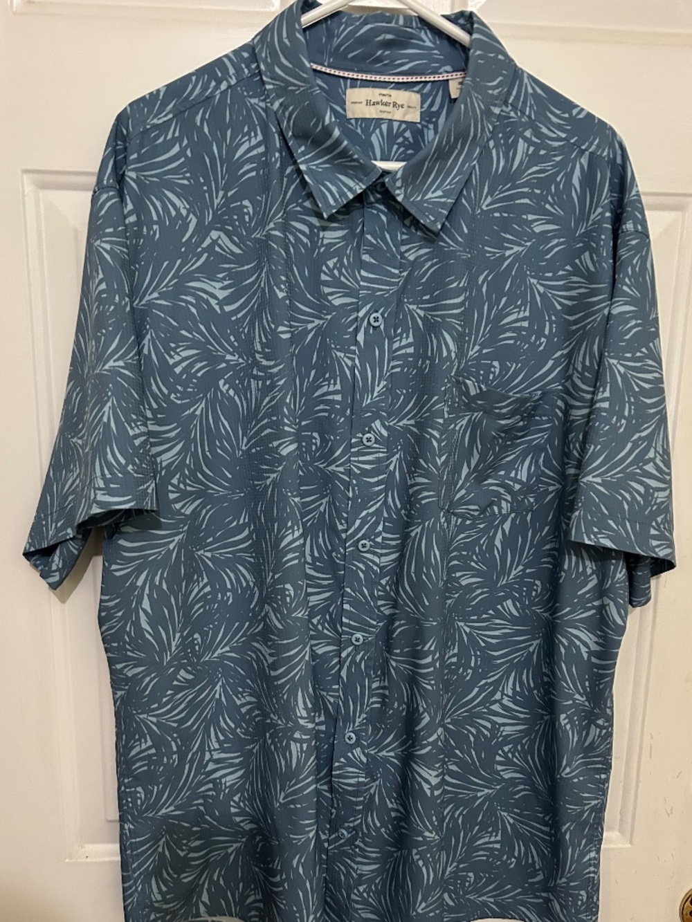 Hawker Rye, 3XL, blue, performance woven short sleeve shirt